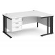 Maestro Cantilever Ergonomic Corner Desk with Fixed Pedestal